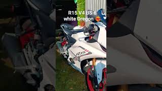 R15 V4 BS6 White Dregon 🤍❤️‍🔥💯 bike automobile rider monstereye r15v4modified youtubeshorts [upl. by Llain]