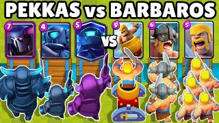 PEKKAS vs BARBAROS  SUPER MINI PEKKKA vs LANZADOR de BARBAROS  CLASH ROYALE [upl. by Neleh]