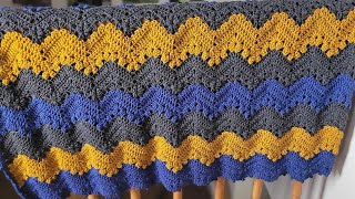 Granny Square Ripple Crochet Baby Blanket [upl. by Alyal]