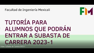 Video Subasta de Carrera 2023 1 Facultad de Ingeniería Campus Mexicali UABC [upl. by Artiek109]