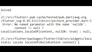 Solved Flutter Svg Error No named parameter with the name nullOk context  null [upl. by Riancho]