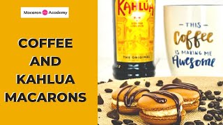 Coffee Macarons Recipe with Kahlua Buttercream Filling [upl. by Leonerd]