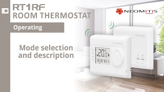 Mode selection and description  Tutorials RT1 RF room thermostat [upl. by Ecnesse296]