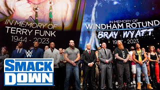 WWE honors Bray Wyatt and Terry Funk with a 10bell salute SmackDown highlights Aug 25 2023 [upl. by Bolt]