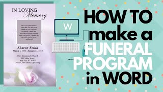 How To Make A Funeral Program In Word [upl. by Ainad]