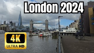 London City Tour 2024  Wapping  Limehouse  Tower Bridge River walk 4K HDR [upl. by Nuawtna]