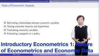 Nature of Econometrics and Economic Data  Introductory Econometrics 1 [upl. by Agretha]