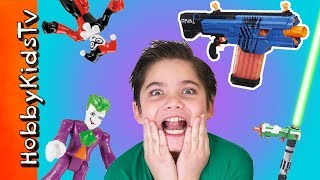 Nerf Rival Imaginext Toy Challenge with HobbyKidsTV [upl. by Nipha]