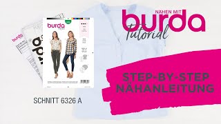 StepbyStep NähTutorial Bluse nähen mit Schnittmuster 6326 A Schnitt des Monats [upl. by Ailegave]