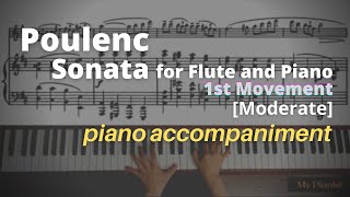 Poulenc  Sonata for Flute and Piano 1st Mov Piano Accompaniment Moderate [upl. by Girish]