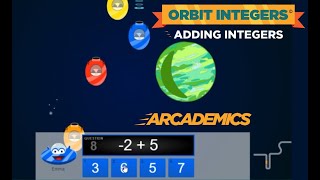 ORBIT INTEGERS ARCADEMICS  Math Game Online for Children [upl. by Tihw]