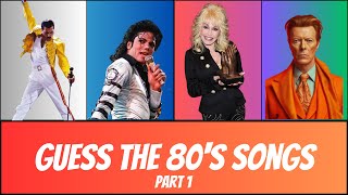 Guess The 80’s Song CHALLENGE  80s Hits Trivia  Part 1 [upl. by Ardnaskela899]