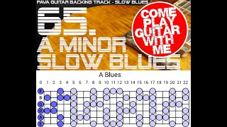 65 PAVA  Key A  slow blues  backing track [upl. by Meehahs]