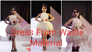 Paper Cup Dress  Dress From Waste Material  Paper Cup Recycleing Idea [upl. by Williams]