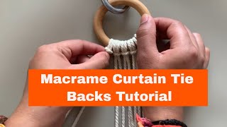 Macrame Curtain tie Backs Tutorial l Easy Macrame Curtain Holder with tassel l Learn with me [upl. by Ober]