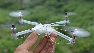 How to make Flying Drone At Home  make dc motor drone at home [upl. by Anawyt]