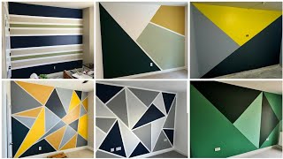 Amazing 100 Geometric Wall Paint Designs for Accent Wall Ideas in Hall  Home interior [upl. by Nwahsal]