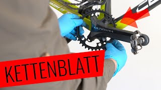 KETTENBLATT TAUSCHEN bei SHIMANO 4ARMKURBEL  ohne Kurbelausbau  Fahrradorg [upl. by Nauqe]