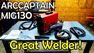 New Arccaptain MIG 130 Flux core Welder Awesome DIY Welding Unit [upl. by Sephira]