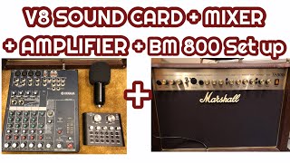 V8 SOUND CARD TO MIXER TO AMPLIFIER SET UP [upl. by Sioux]