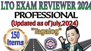 LTO EXAM REVIEWER 2024 FOR PROFESSIONAL DRIVERS LICENSE AS OF JULY 2024 TAGALOG [upl. by Greenquist786]