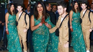 Priyanka Chopra Looks So Happy After Marriage With Nick Jonas As Snapped At Delhi Airport [upl. by Streeter132]