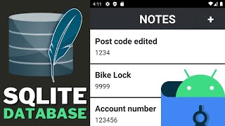 SQLite Database Tutorial Android Studio  Note List View App with Persistent Data [upl. by Nyl]