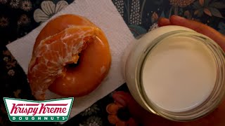 ASMR KRISPY KREME GLAZED DONUTS amp MILK MUKBANG EATING SOUNDS [upl. by Enilekaj441]