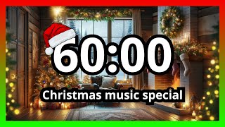 1 Hour Timer With Christmas Music  Relaxing  Christmas  Happy [upl. by Imuya763]