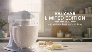 KitchenAid® 100 Year Limited Edition Model K Stand Mixer with Ceramic Hobnail Bowl [upl. by Ahsieken658]