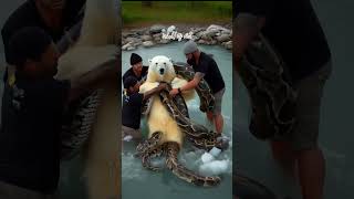 Giant Python vs Polar Bears wowmoment Shorts youtubeshorts [upl. by Ariahay671]