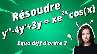 Equation différentielle dordre 2  partie 3  avec un cosinus [upl. by Eelnayr]