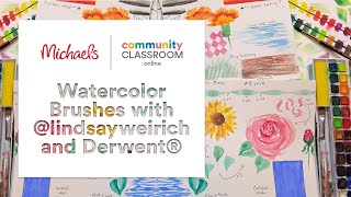 Online Class Watercolor Brushes with lindsayweirich and Derwent®  Michaels [upl. by Annia547]