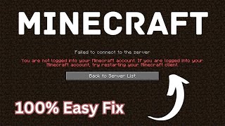 How To Fix You Are Not Logged Into Your Minecraft Account [upl. by Artnoed]