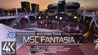 【4K 60fps】🇵🇦 VIRTUAL WALKING TOUR 🚶 «The MSC FANTASIA  Cruise Ship 2023» 🎧 NO COMMENT 📺 UHD ASMR [upl. by Eendys35]