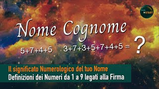 Il significato Numerologico del tuo nome  Definizioni dei Numeri da 1 a 9 legati alla Firma [upl. by Ezana550]