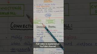 Rainfall  Convectional Orographic amp Cyclonic World Geography Handwritten notesAn Aspirant [upl. by Carlina270]