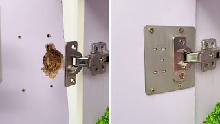 How to Fix Cabinet Door Hinges  Cabinet Hinge Repair Plate [upl. by Ainezey989]