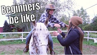 Types of BEGINNERS taking horse riding lessons 😂  parody [upl. by Filler]