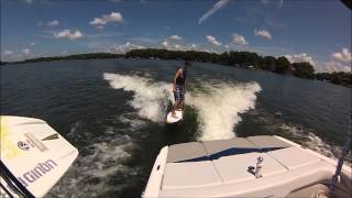 Wake Surfing Behind 2013 Moomba Mojo 25 Without Getting Wet [upl. by Aneleve]