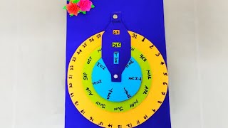 DIY DateMonthDay set wheel Calendar Easy Desk Calendar Making step by step  DIY calender [upl. by Bilac594]