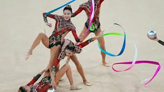 China becomes first nonEuropean country to claim Olympic gold in rhythmic gymnastics [upl. by Jelsma226]