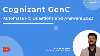 Cognizant GenC Automata Fix Questions and Answers 2022 [upl. by Cleodal]