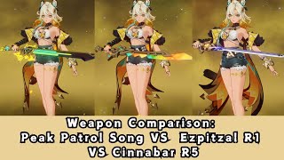 Xilonen Weapon Comparison Peak Patrol Song VS Flute of Ezpitzal R1 VS Cinnabar  Signature worth [upl. by Eniladam]