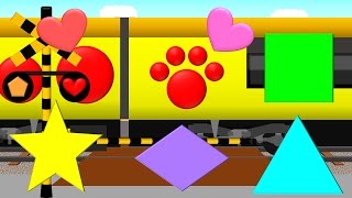 Learn shapes for Kids with railway crossing ｜ 変な音がする踏切電車アニメ [upl. by Niboc]