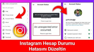 Instagram Hesap Durumunda Beklenmeyen Bir Hata Oluştu Nasıl Düzeltilir [upl. by Rick]