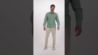 CAMISA GUAYABERA MANGA LARGA DE LINO COLOR VERDE MOD BOHAR [upl. by Nolra]