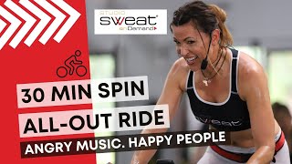 30 Minute ALL OUT Intense Spin Class with Cat Kom  Angry Music  Happy People [upl. by Srevart]