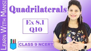 Class 9 Maths  Chapter 8  Exercise 81 Q10  Quadrilaterals  NCERT [upl. by Ecydnac]