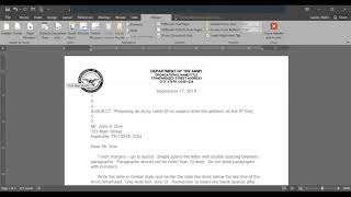 Writing an Army Letter IAW AR 2550 [upl. by Auginahs]